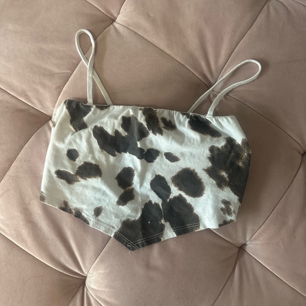 Cow Print Crop Top